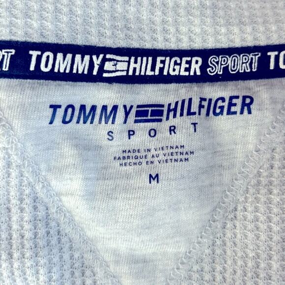 Tommy Hilfiger Sport Crop Quarter Zip Waffle Knit Lightweight Pullover Medium - Picture 6 of 9